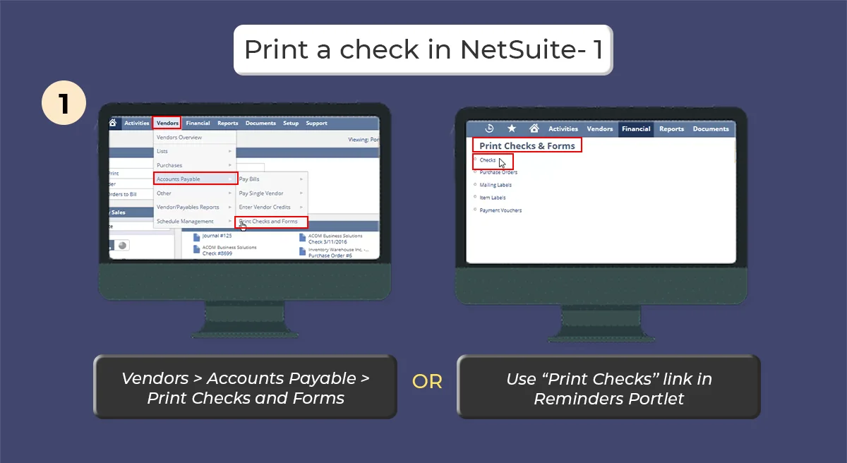 Print a check in netsuite-1