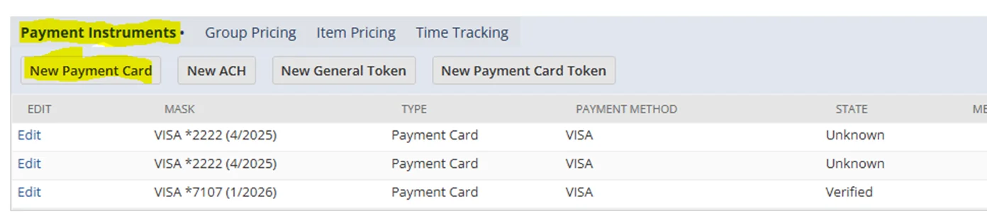 Payment Instruments