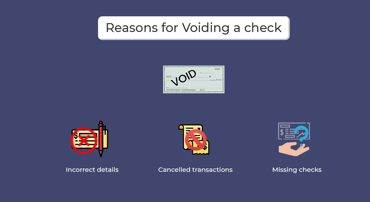 Reasons for voiding a check