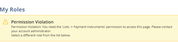 Permission Violation error